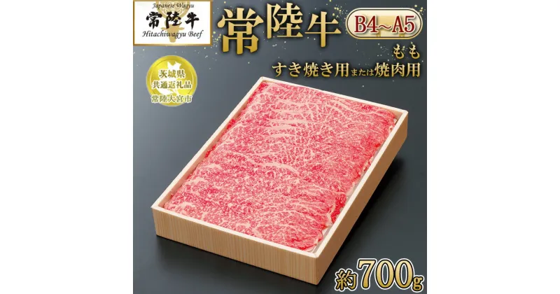 【ふるさと納税】【茨城県共通返礼品 常陸大宮市産】【常陸牛】もも すき焼き用または焼肉用（700g）　※離島への配送不可