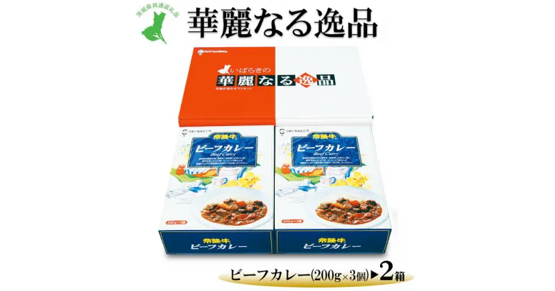 【ふるさと納税】【茨城県共通返礼品　常陸牛　古河市製造】華麗なる逸品（ビーフ、ビーフ）　各種1箱（200g×3個）×2箱｜レトルト 防災 備蓄 非常食 保存食 キャンプ アウトドア※離島への配送不可