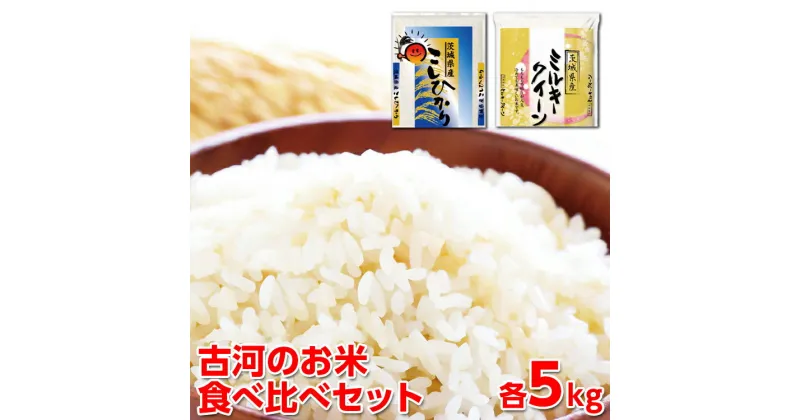 【ふるさと納税】【新米】令和6年産 古河のお米食べ比べセット（コシヒカリ・ミルキークイーン）計10kg｜米 コメ こめ ごはん ご飯 ゴハン 白飯 単一米 国産 コシヒカリ こしひかり ミルキークイーン 食べ比べ 5kg×2 10kg 茨城県 古河市 着日指定可 _DP04 ◇