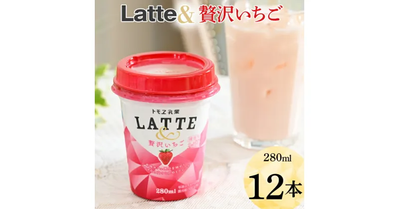 【ふるさと納税】latte&　贅沢いちご　12本 ※着日指定不可| ラテ いちごラテ カフェラテ 苺ラテ ともえ トモエ トモエ乳業 トモヱ乳業 牛乳 ギフト 贈答 贈り物 プレゼント 家庭用 記念品 工場直送 いちご イチゴ おいしい 便利 簡単 ドリンク カップドリンク _DT04