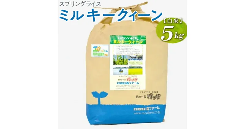 【ふるさと納税】【新米】スプリングライス ミルキークィーン (白米) 5kg｜米 コメ こめ ごはん ご飯 ゴハン 白飯 スプリング ライス ミルキー クイーン 水へのこだわり 地下水 5kg 贈答 白米 精米_BI22