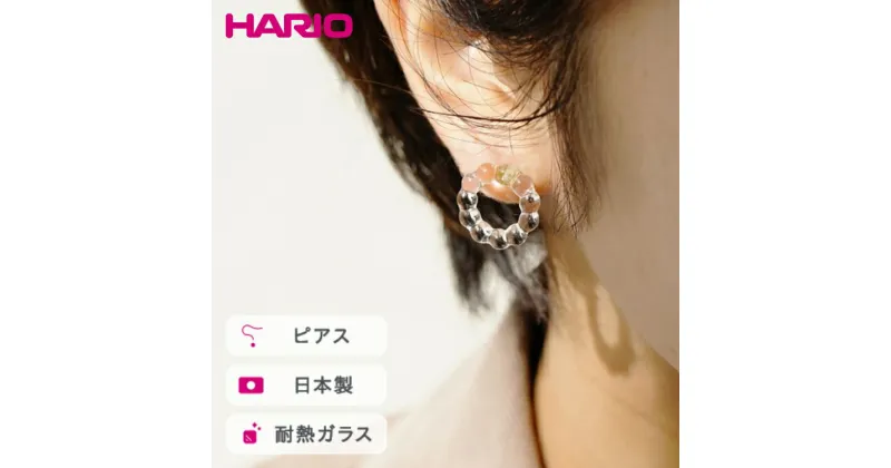 【ふるさと納税】＼レビューキャンペーン／HARIO ピアス スモールサークル［HAW-SC-002P］｜耐熱 ガラス アクセサリー ハリオ ランプワークファクトリー 職人 繊細 フォーマル カジュアル きれいめ おしゃれ 20代 30代 40代_FI92 ※離島への配送不可