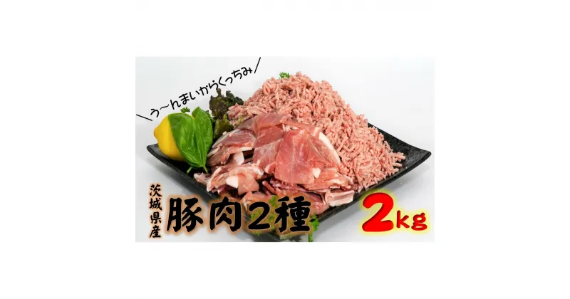 【ふるさと納税】茨城県産 豚 小間切 ひき肉 計2kg 各5パック×200g お肉 豚肉 小間切 ひき肉 う〜んまいから！くっちみ〜　お肉・豚肉・小間切・ひき肉