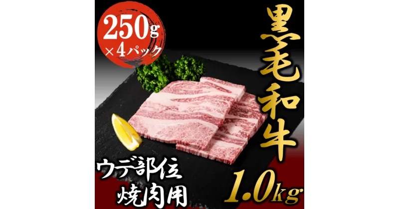 【ふるさと納税】黒毛和牛 焼肉用 1kg （250g×4パック） 国産 お肉 和牛 牛 精肉 食品　 牛肉 バーベキュー 食材 グルメ 肉料理 牛スライス おうち焼肉 赤身部位 ミスジ