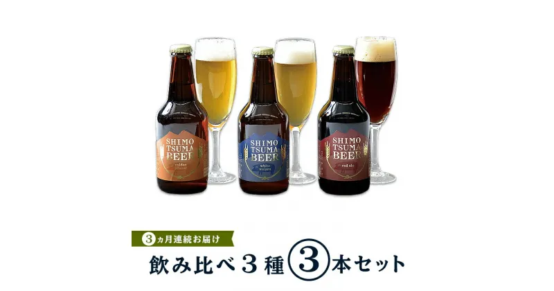 【ふるさと納税】ビール 定期便 14-3【3ヵ月連続お届け】しもつまクラフトビール3本セット