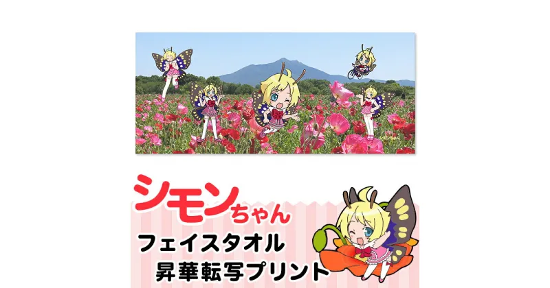 【ふるさと納税】54-3シモンちゃんフェイスタオル昇華転写プリント