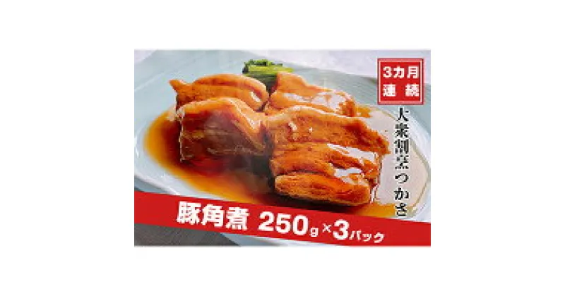 【ふるさと納税】【定期便3ヶ月連続お届け】大衆割烹つかさ豚角煮250g×3Pギフト