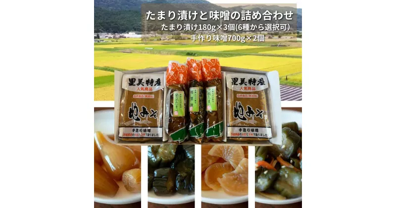 【ふるさと納税】【漬物 種類指定可】たまり漬け・茨城県産 手作り味噌(700g 2個)・ 地場産の野菜使用 里美のたまり漬け(180g 3個 / 胡瓜たまり 辛入り胡瓜たまり 福里漬 大根たまり 楽京たまり ごまちゃん) | 茨城県 常陸太田市 味噌 みそ ミソ お漬物 漬け物 つけもの