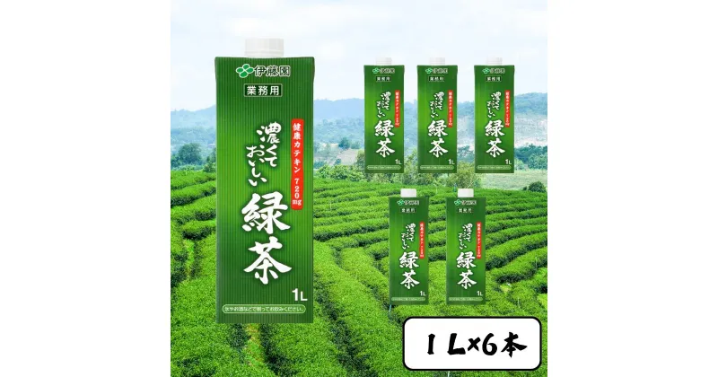 【ふるさと納税】濃くておいしいお茶 1ケース (1L×6本入り) | 茨城県 常陸太田市 茶 お茶 日本茶 緑茶 グリーンティー ドリンク 濃い 濃度 カテキン 健康 おいしい アイスティー 氷 緑茶割り お茶ハイ お酒 割材 業務用 紙パック 伊藤園