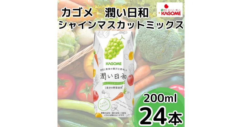 【ふるさと納税】カゴメ 潤い日和 シャインマスカットミックス 200ml×24本 | 茨城県 常陸太田市 ジュース 野菜ジュース シャインマスカット 果汁 野菜 1食分 14種類 フルーティ ビタミンC 贅沢 美味しい プレゼント ギフト 贈り物 父の日 母の日 お中元