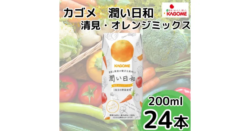 【ふるさと納税】カゴメ 潤い日和 清見・オレンジミックス 200ml×24本 | 茨城県 常陸太田市 ジュース 野菜ジュース オレンジ 清見 みかん 果汁 野菜 1食分 14種類 フルーティ ビタミンC 贅沢 美味しい プレゼント ギフト 贈り物 父の日 お中元