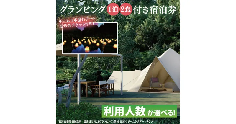 【ふるさと納税】【選べる】チームラボ屋外アート展示会チケット付きグランピング　1泊2食付き宿泊券