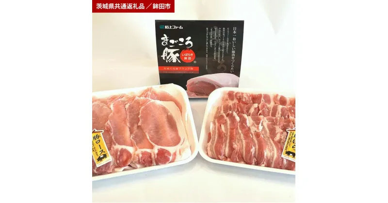 【ふるさと納税】まごころ豚 焼き肉 セット 1kg ロース バラ（茨城県共通返礼品・鉾田市産）