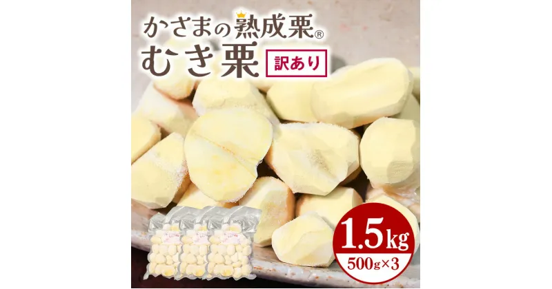 【ふるさと納税】かさま 熟成栗 訳あり むき栗 500gx3 不揃い 訳アリ 手作業 皮むき 栗 生栗 むき栗 冷凍 くり クリ 国産 国産栗 和栗 甘栗 栗ご飯 栗きんとん 栗おこわ 甘露煮 秋 旬 おやつ スイーツ マロン 時短 皮むき 保存料不使用 無添加 冷凍 保存 笠間市 茨城県