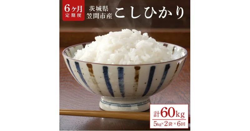 【ふるさと納税】【6ヶ月定期便】令和6年産 コシヒカリ 茨城県 笠間市産 10kg (5kg×2袋) 計60kg 米 ご飯 新米