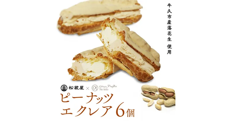 【ふるさと納税】ピーナッツ エクレア 6個 甘い おいしい 美味しい ピーナツ スイーツ おうちカフェ お菓子 おやつ お取り寄せ 国産 茨城 特産品