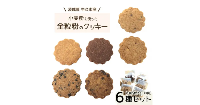 【ふるさと納税】 茨城県 牛久市産 小麦粉 使用 全粒粉 の クッキー 6種 ( 30袋 ) セット 詰合せ 全粒粉 クッキー 焼き菓子 お菓子 スイーツ ココア チョコ ごま みそ 落花生 子ども おやつ おつまみ