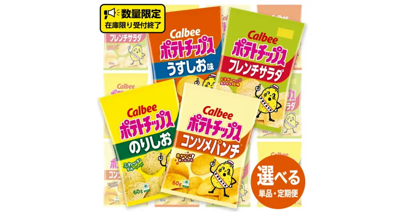 【ふるさと納税】カルビー ポテトチップス 60g 4種類 詰め合わせ 単品配送 計 24 袋 うすしお 6袋 コンソメ 6袋 のりしお 6袋 フレンチサラダ6袋 スナック おつまみ ジャガイモ じゃがいも まとめ買い 定期便 頒布会 連続定期便 数量限定