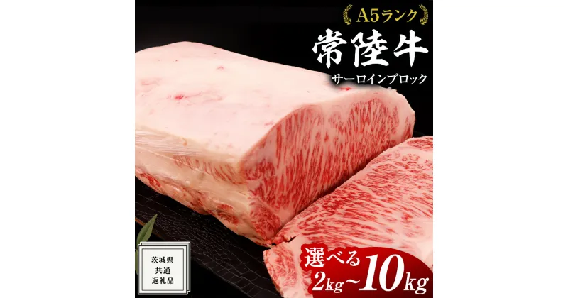 【ふるさと納税】 常陸牛 A5 等級 サーロイン ブロック 選べるキロ数 ( 2kg ～ 10kg ) ( 茨城県共通返礼品 ) 黒毛和牛 国産 業務用 大量 ブロック肉 塊 お肉 肉 A5ランク ブランド牛 牛肉 ひたち牛 ブランド和牛 ステーキ用